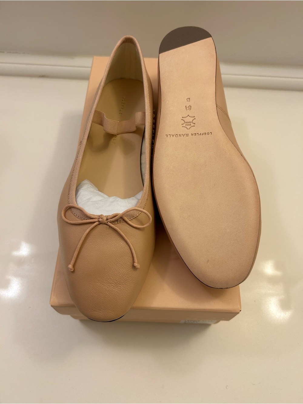 Loeffler Randall Nude Bow Ballet Flats - Picture 2 of 3